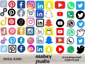 Social Media Icons Fecebook Tiktok Logos